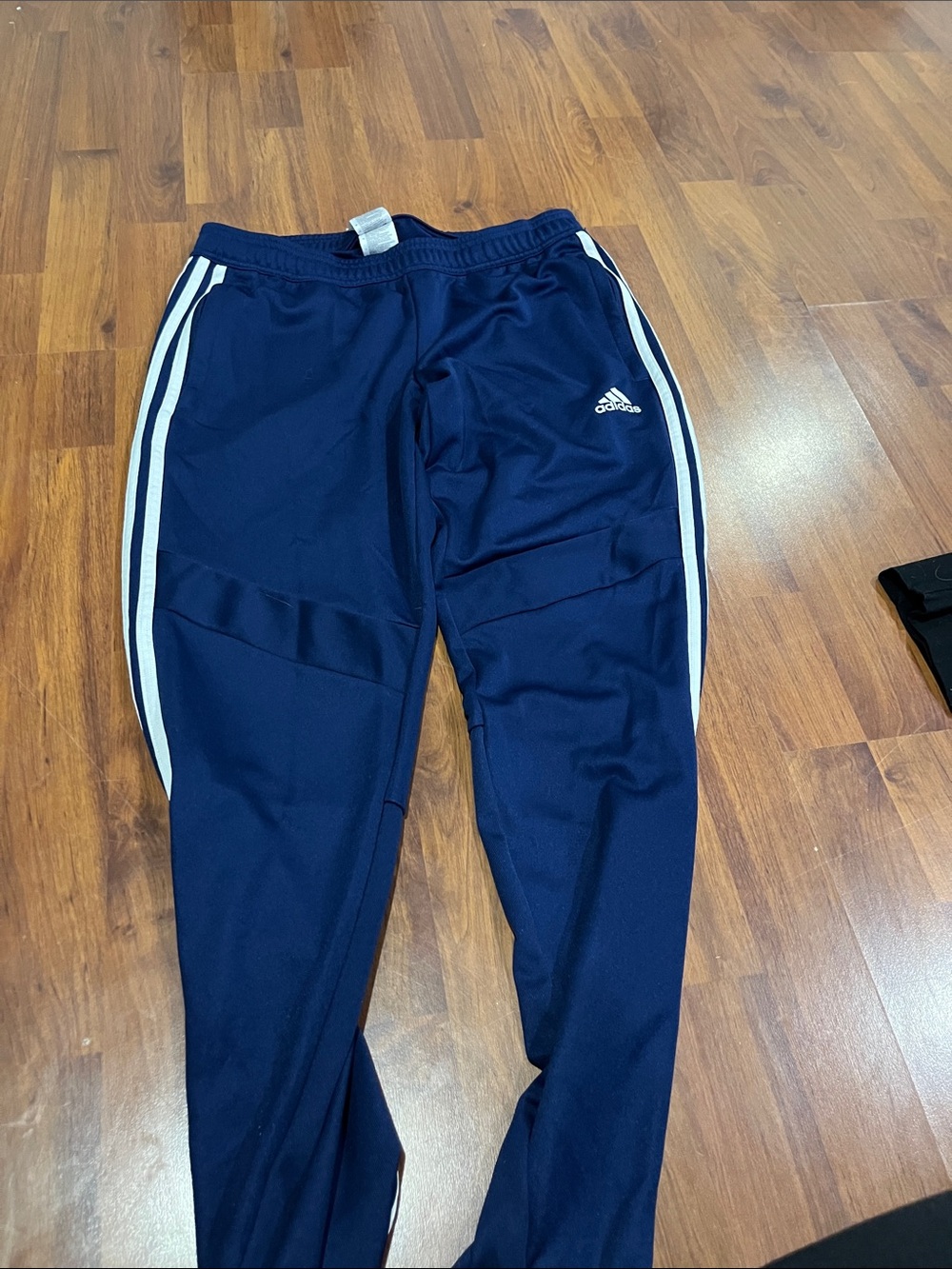 adidas Navy Blue Joggers with White Side Stripes